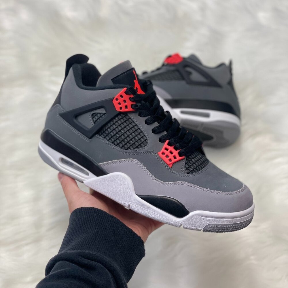 Nike Jordan 4 'Infrared' Retro Mens Basketball Shoes Grey DH6927-061 VNDS Size 9